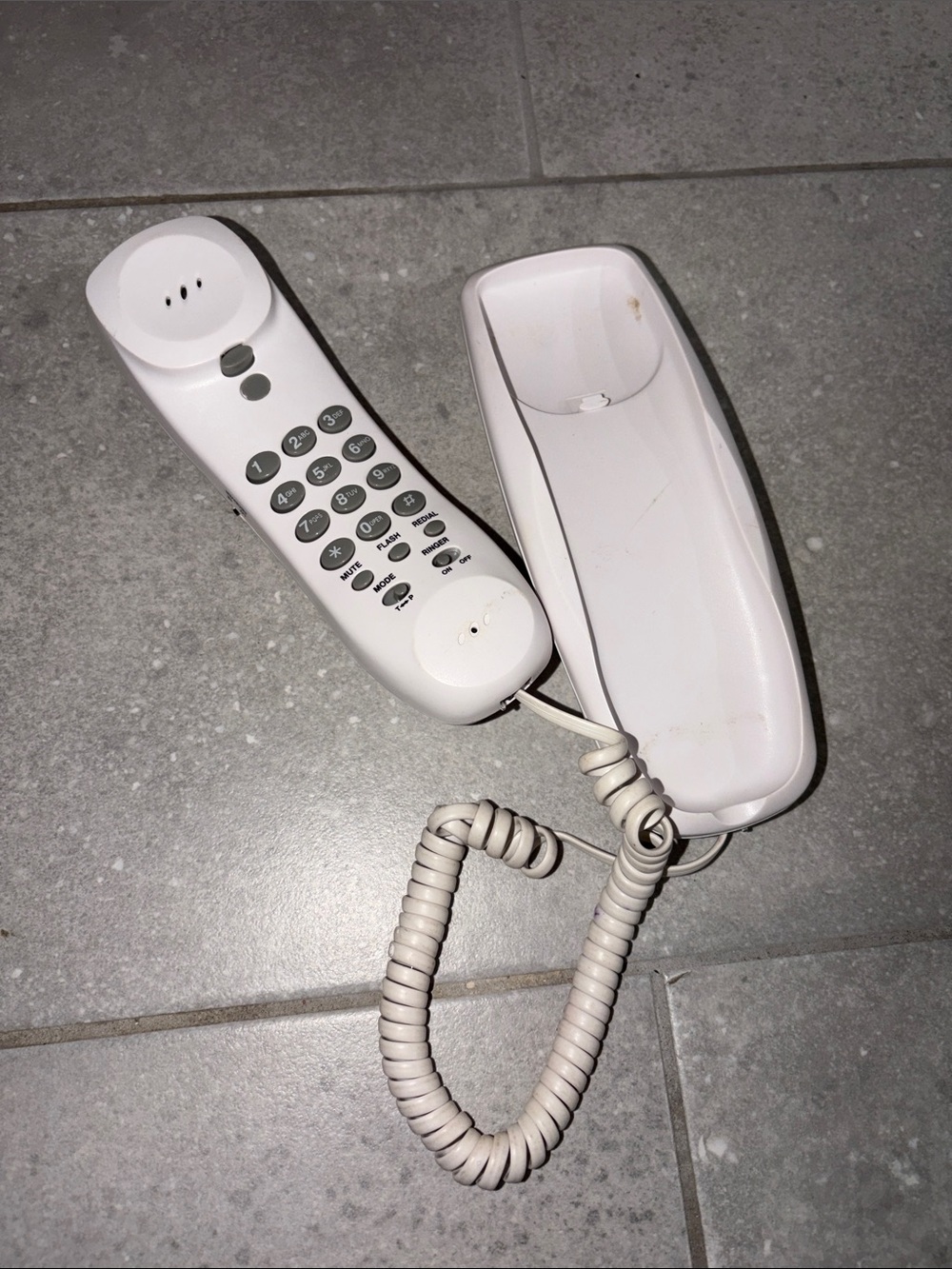 White Corded Telephone old Handset y2k throwback piece vintage set design prop